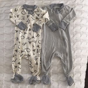 2 Burt’s Bees pajama sleepers 3-6months